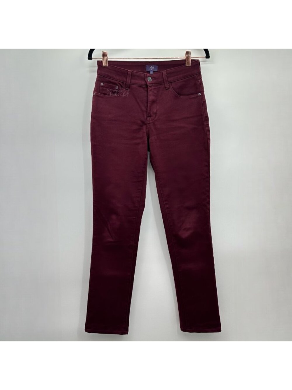 NYDJ Soft Denim Lift Tuck Technology Burgundy Mid-Rise Jeggings Size 0